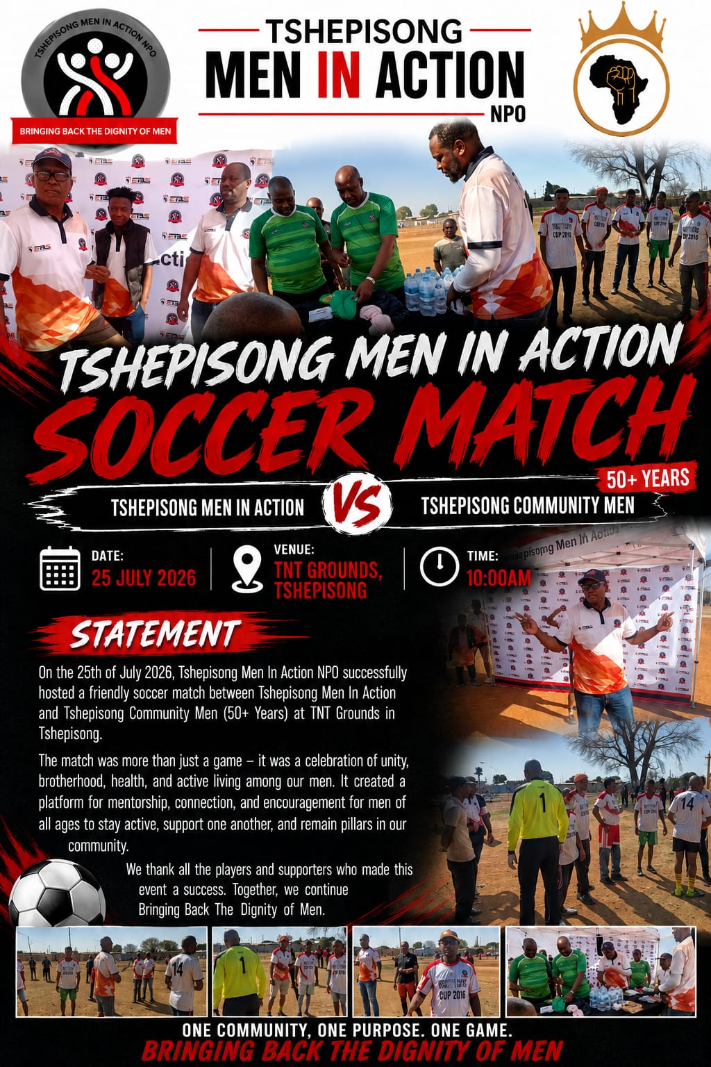 Tshepisong Men in Action : Soccer Match